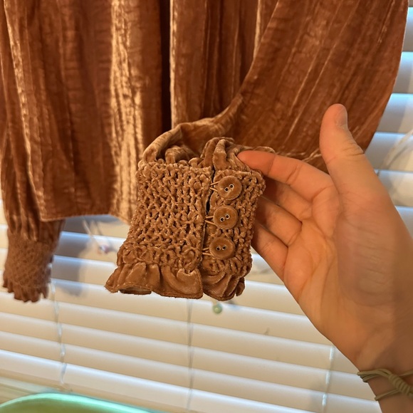 Loveshackfancy mauve pink velvet blouse medium - Picture 6 of 7